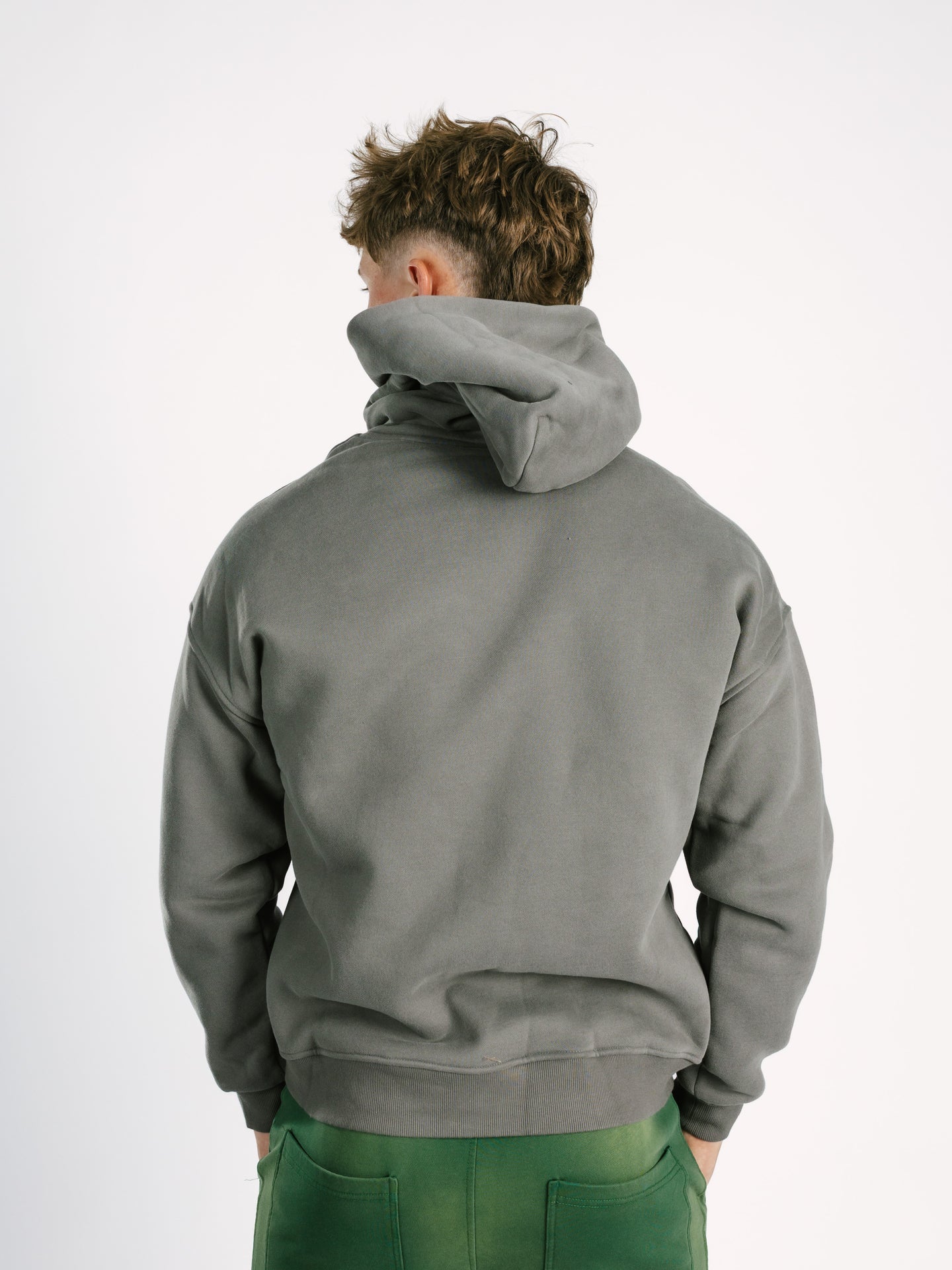 Solid Gray Labeled Hoodie