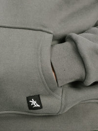 Solid Gray Labeled Hoodie