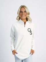 White GS Quarter Zip Pullover