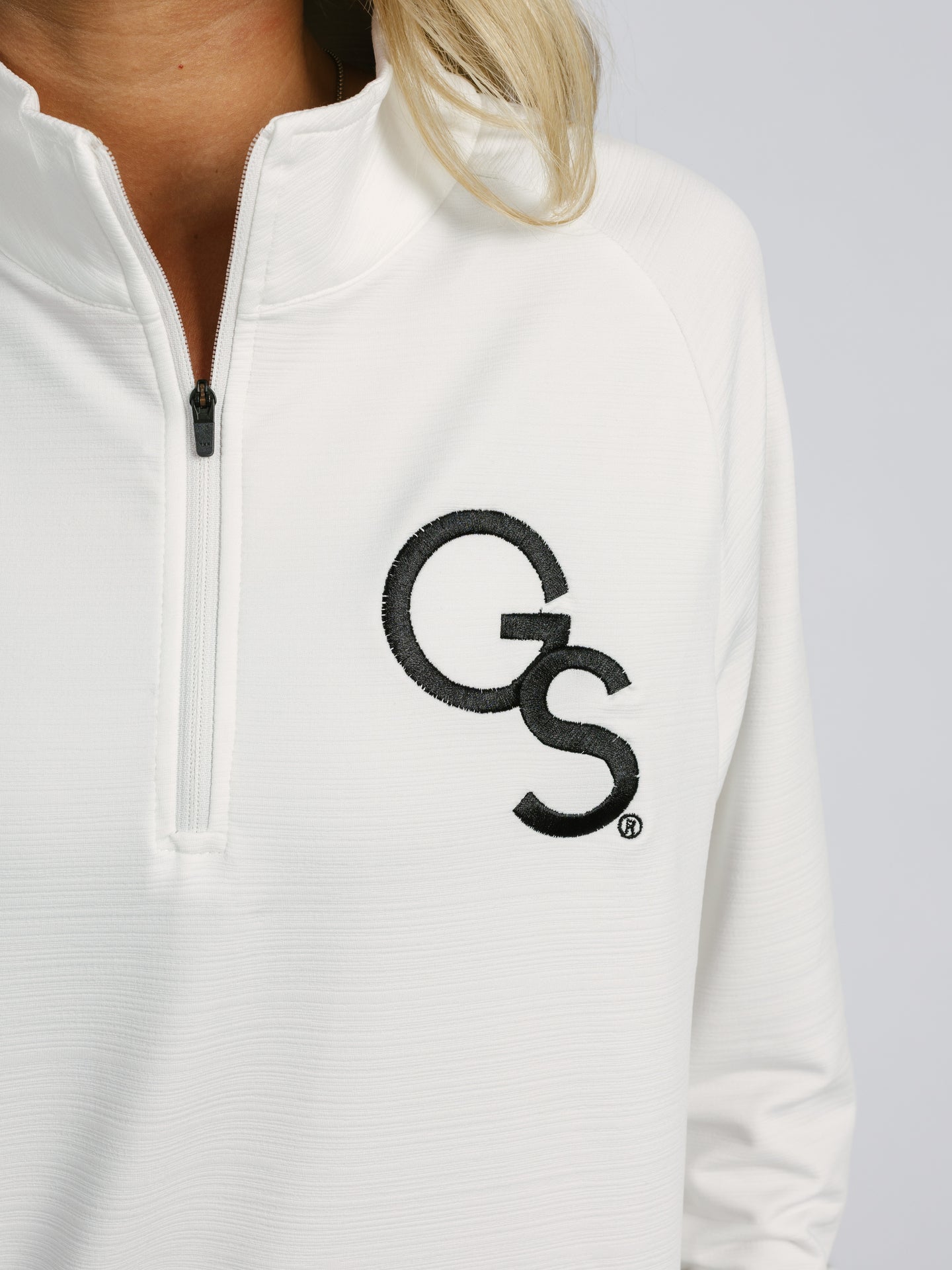 White GS Quarter Zip Pullover