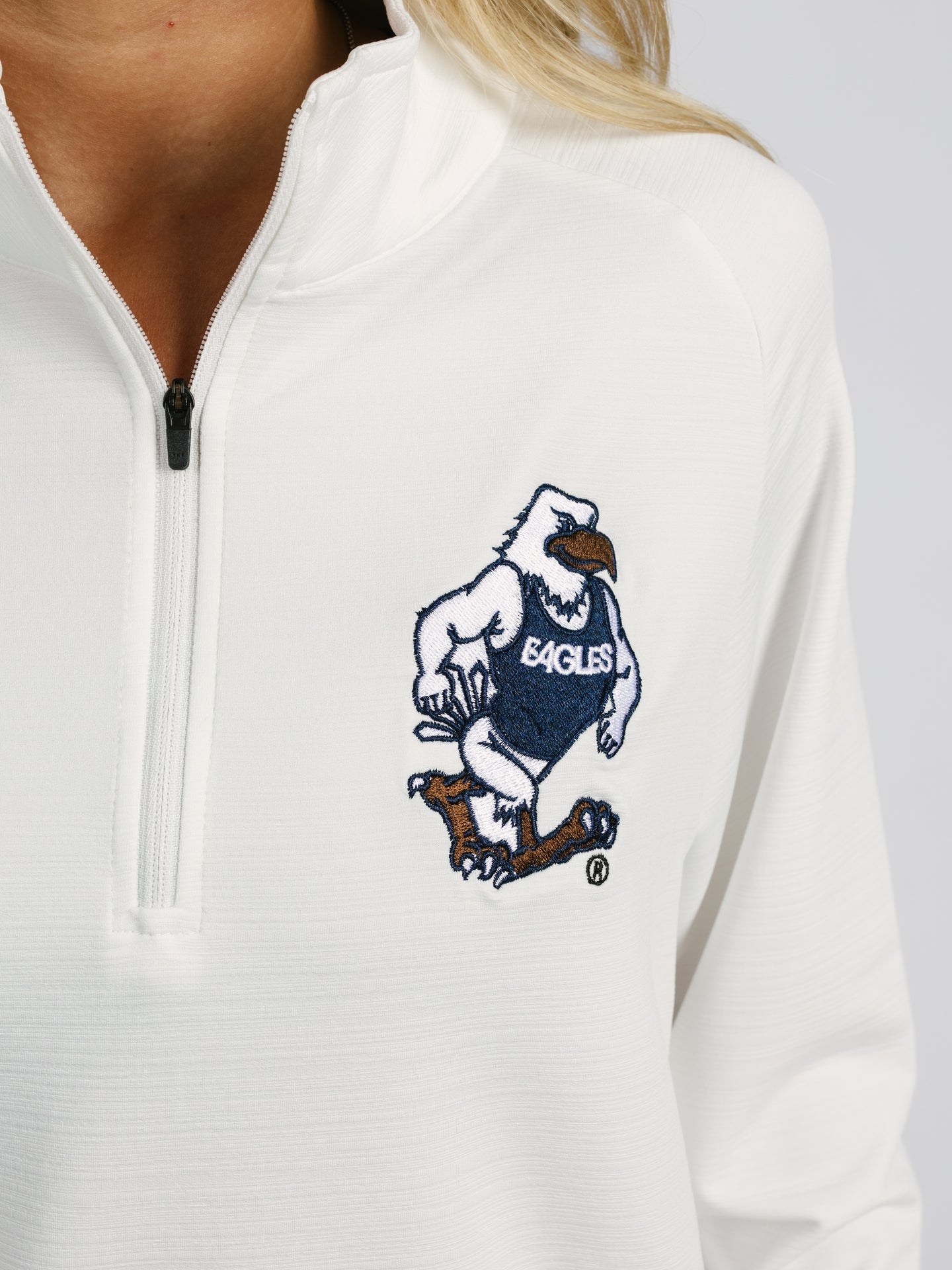 White Strutter Quarter Zip Pullover