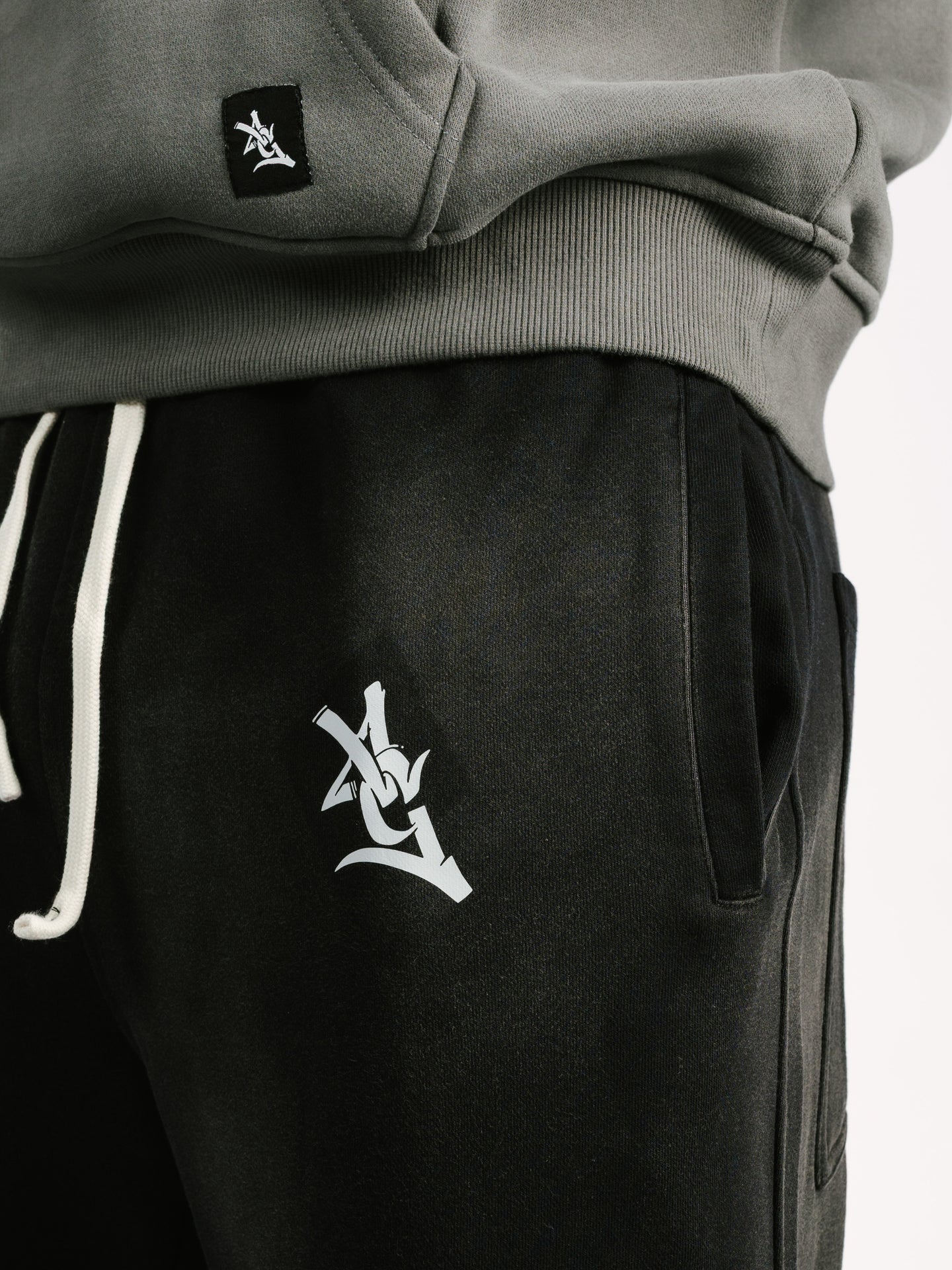 Black Acid Wash Sweatpants