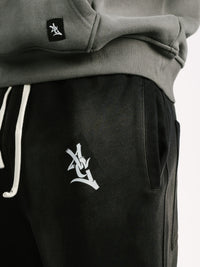 Black Acid Wash Sweatpants