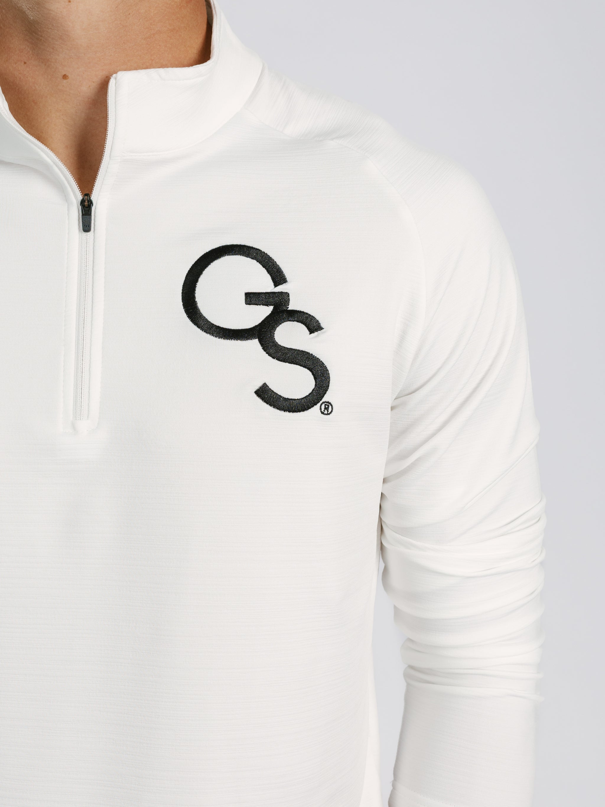 White GS Quarter Zip Pullover
