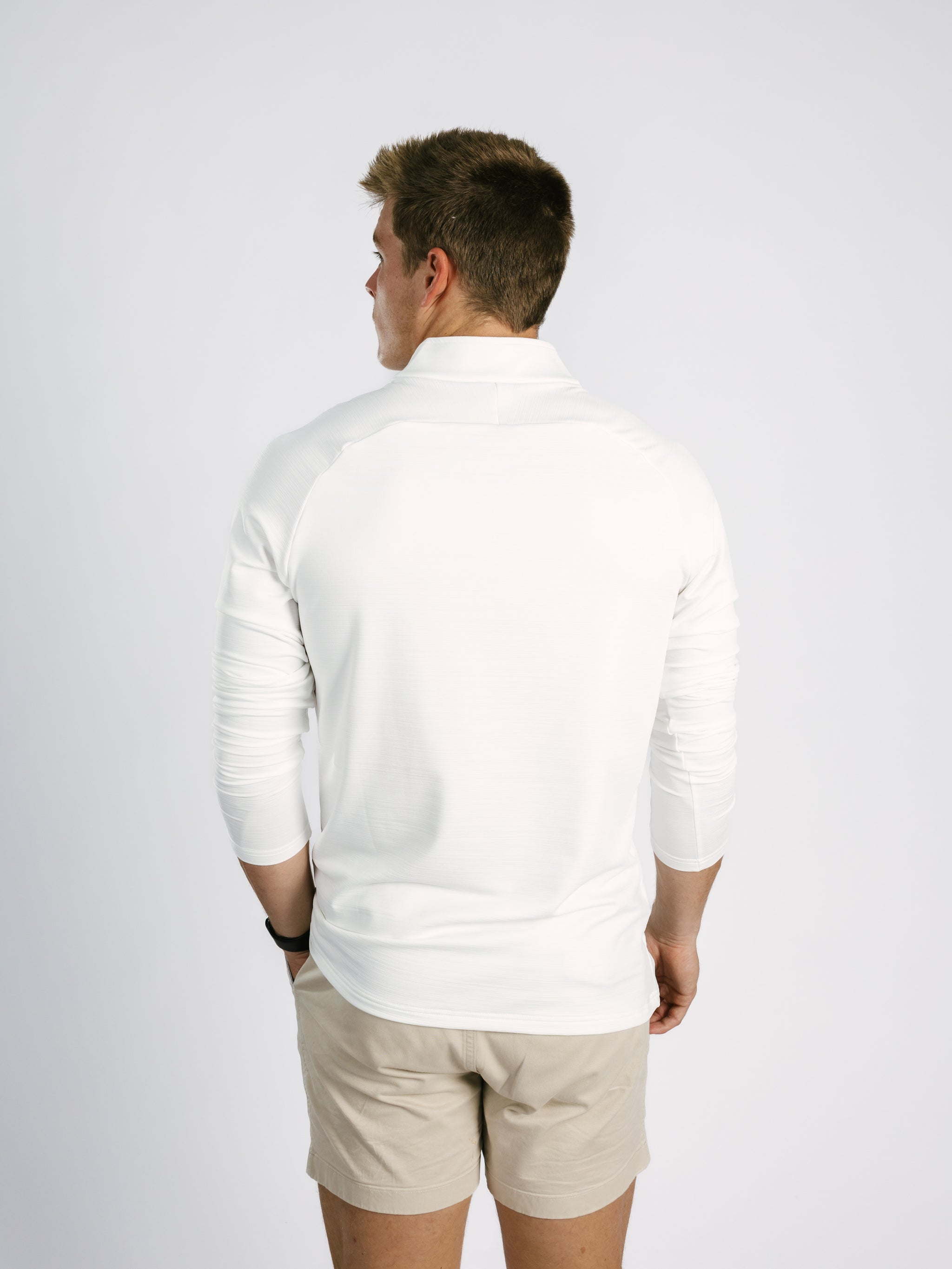 White GS Quarter Zip Pullover