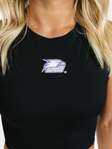Black Eagle Head High Neck Active Top