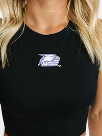Black Eagle Head High Neck Active Top