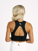 Black Eagle Head High Neck Active Top