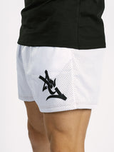 White AG Graphic Mesh Gym Short