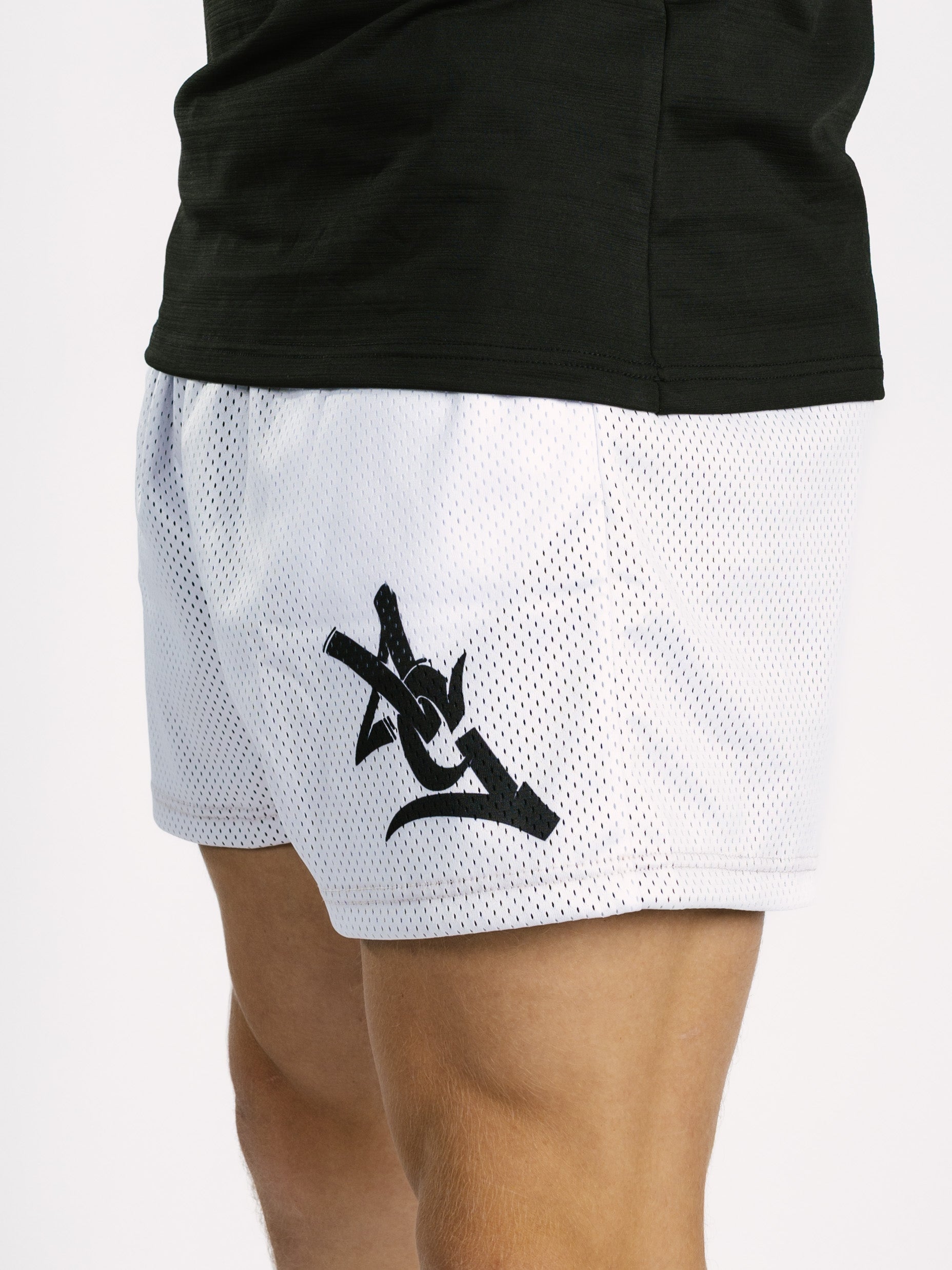White AG Graphic Mesh Gym Short