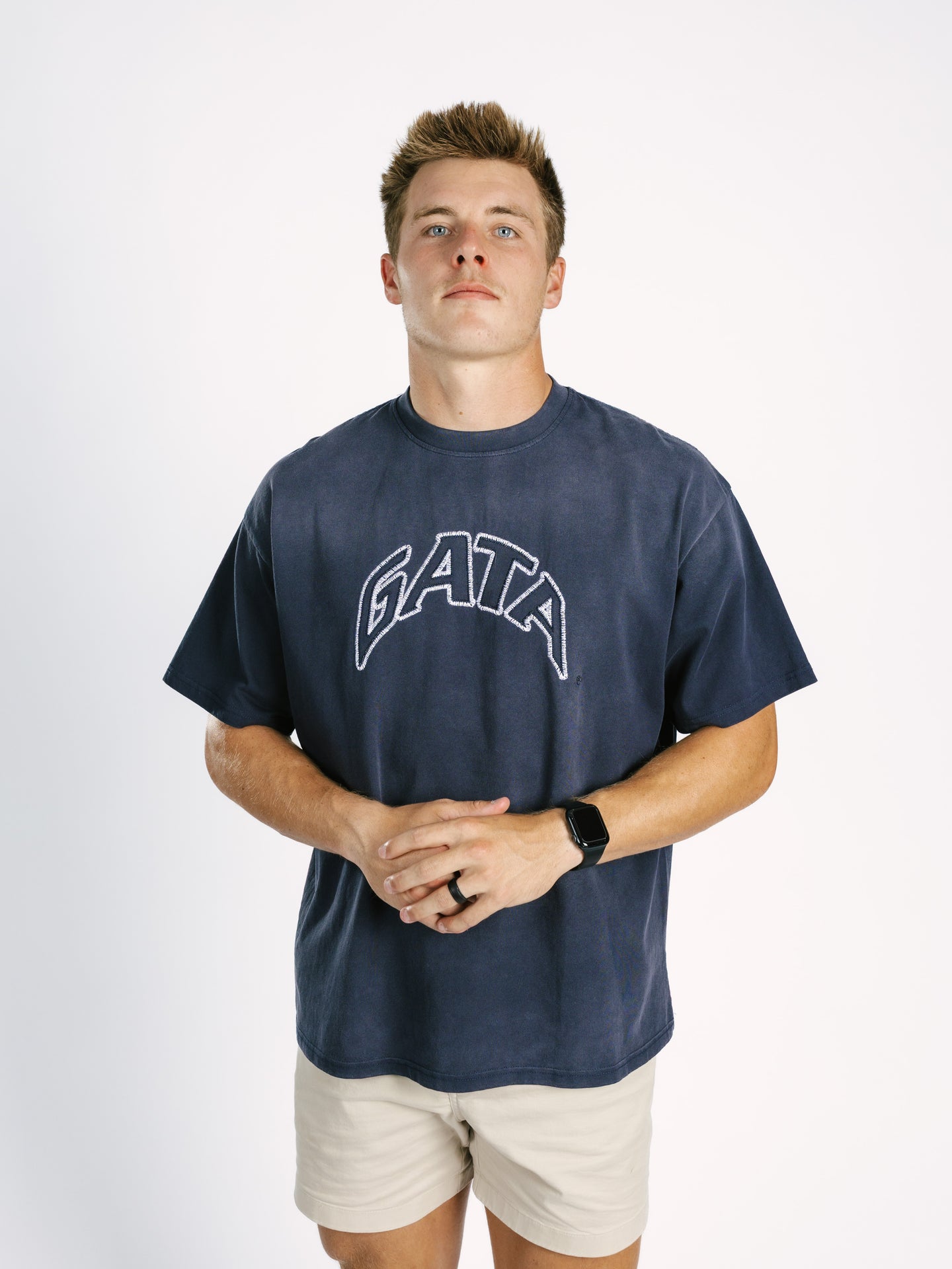Navy Embroidered GATA Tee