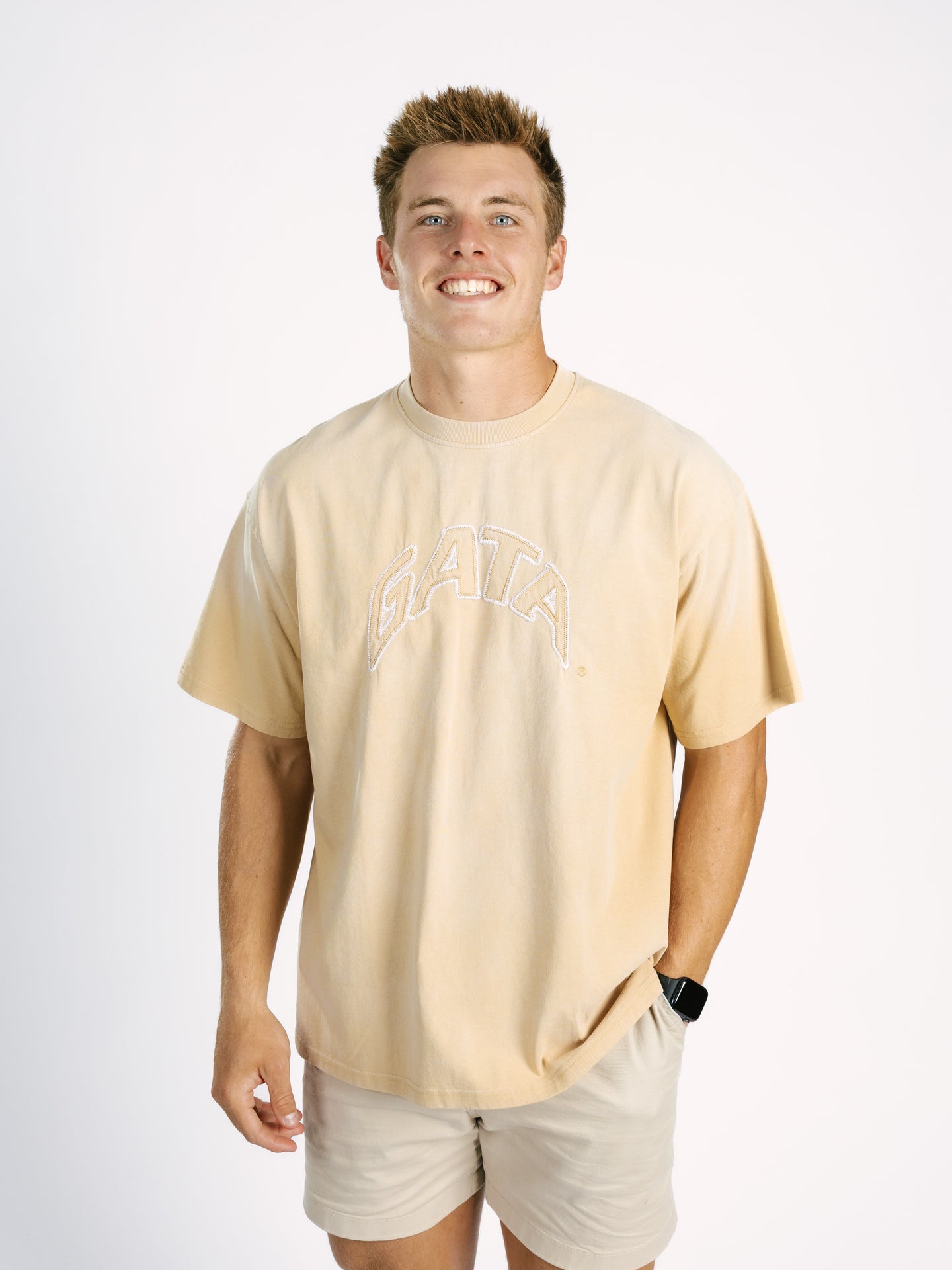 Gold Embroidered GATA Tee