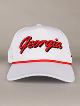 White 'Georgia' Script Hat