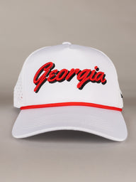 White 'Georgia' Script Hat