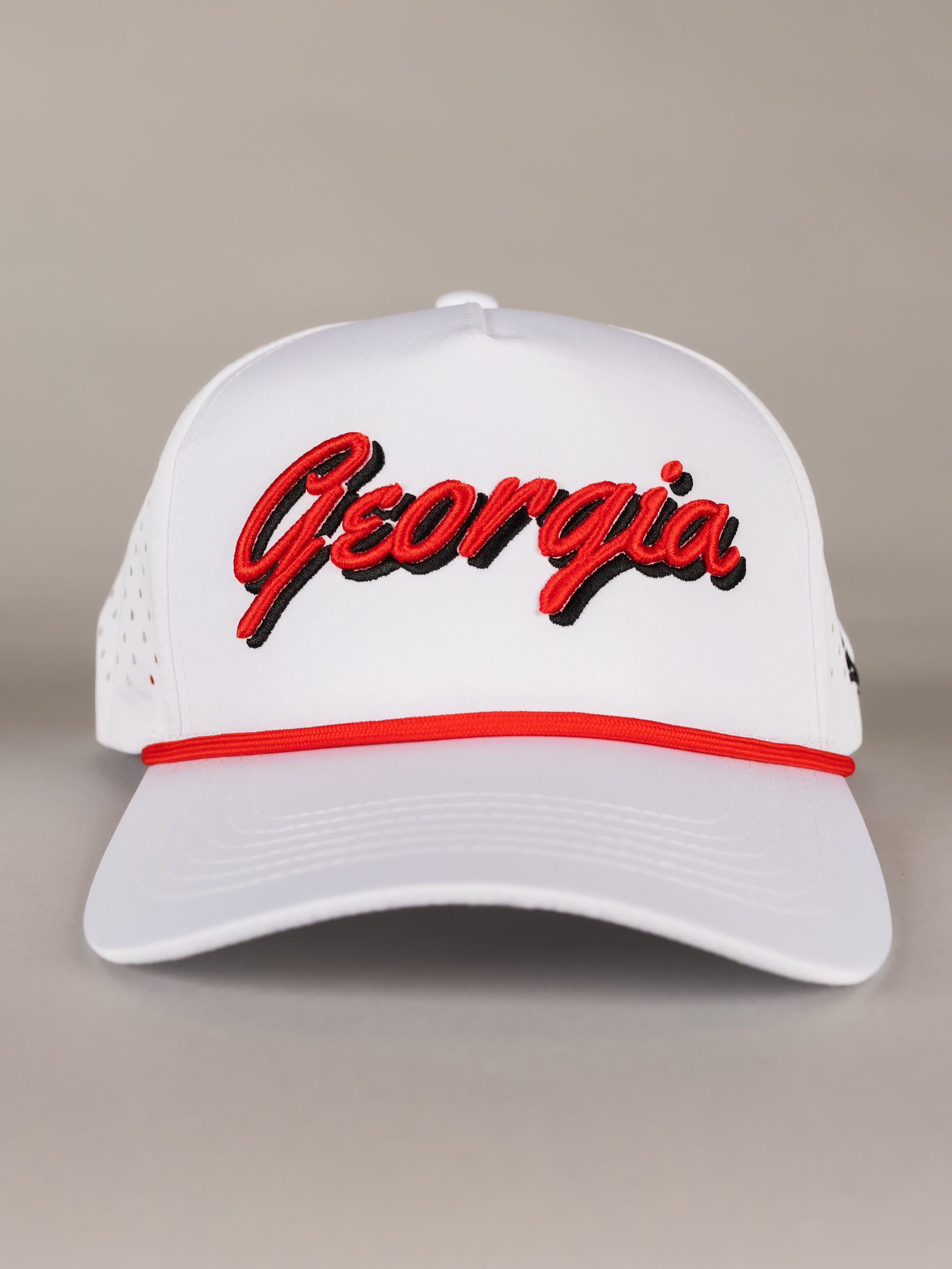 White 'Georgia' Script Hat