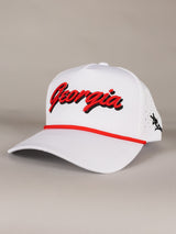White 'Georgia' Script Hat