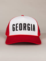 White and Red 'Georgia' Mesh Hat