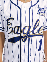 Navy & White Stripe Eagles Baseball Jersey