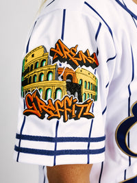 Navy & White Stripe Eagles Baseball Jersey