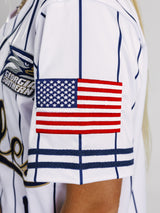 Navy & White Stripe Eagles Baseball Jersey