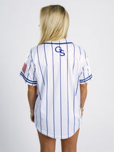 Navy & White Stripe Eagles Baseball Jersey