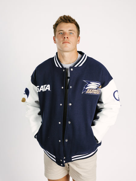 極美品　ADEAM　Varsity Jacket　42595　ネイビー　S 8X1A3993_a6a8b25e-8a79-4ade-