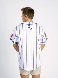 Navy & White Stripe Eagles Baseball Jersey