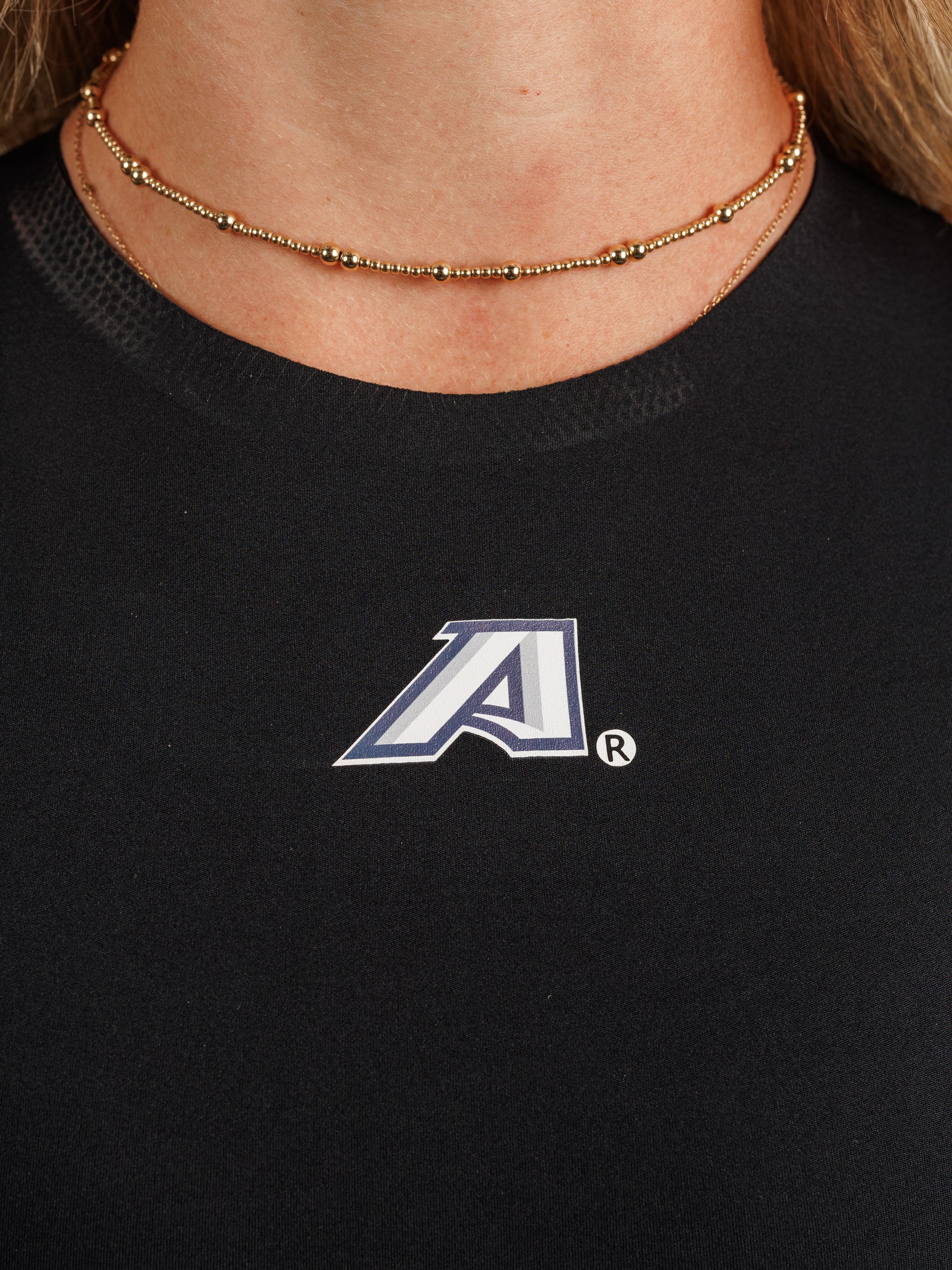 Black AU Highneck Padded Active Top