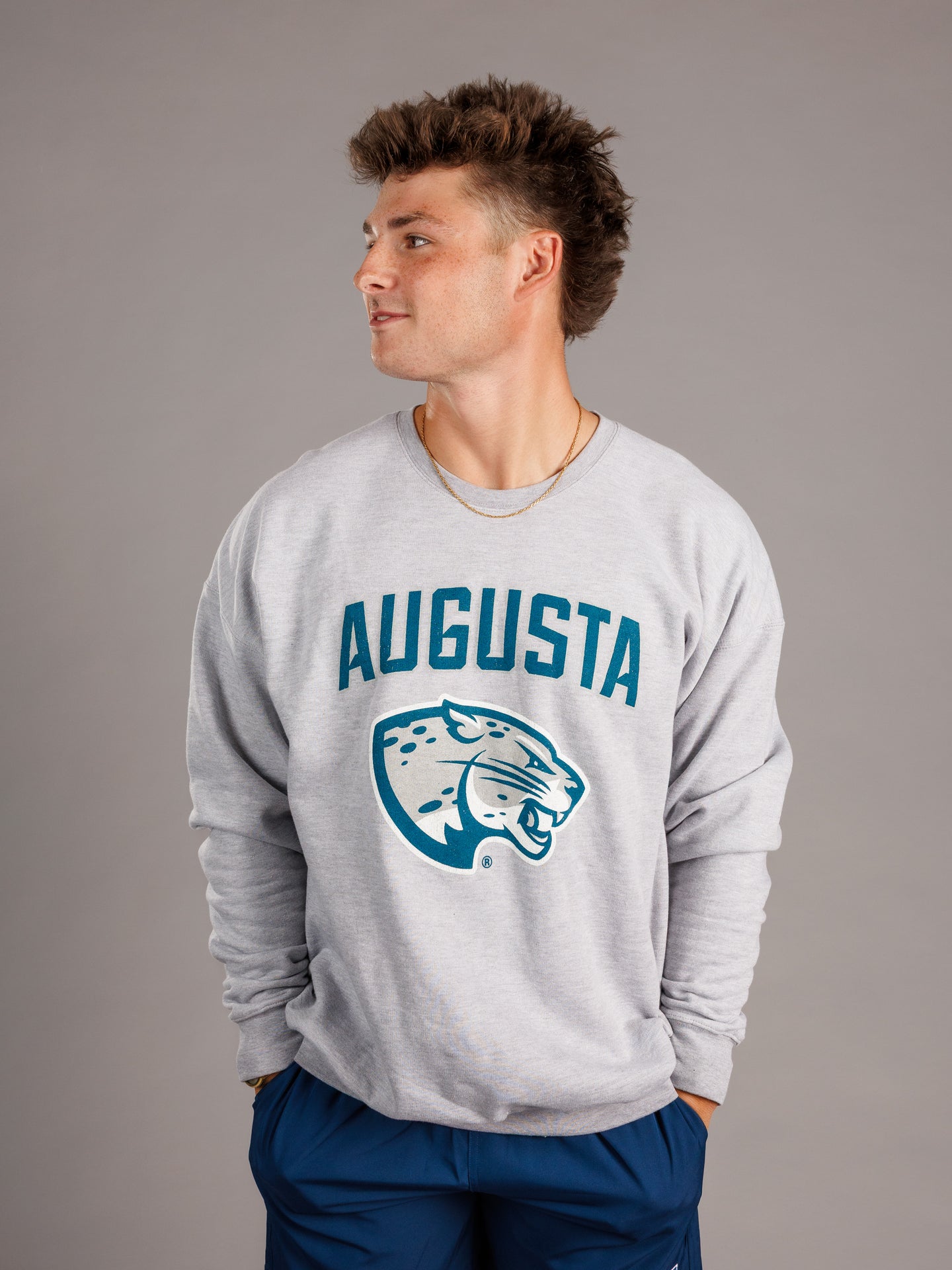 Gray Augusta Jag Crewneck
