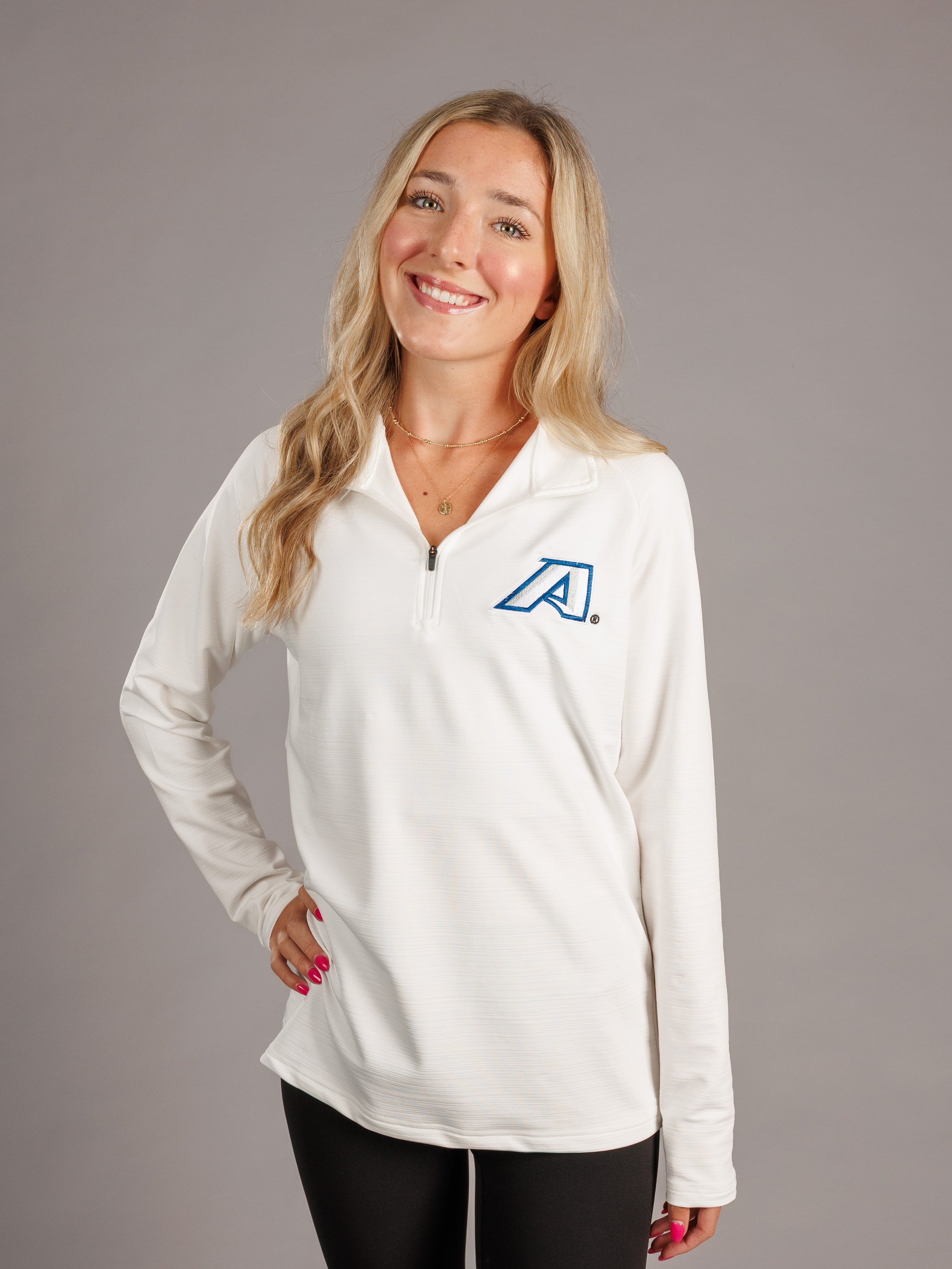 White AU Quarter Zip