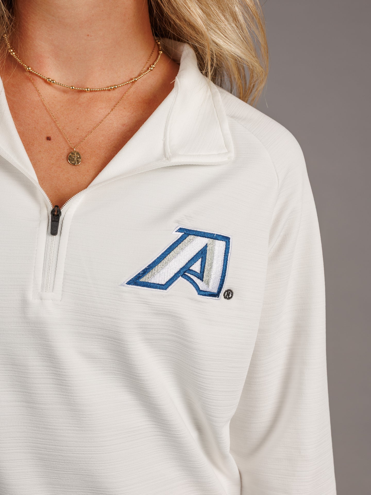 White AU Quarter Zip