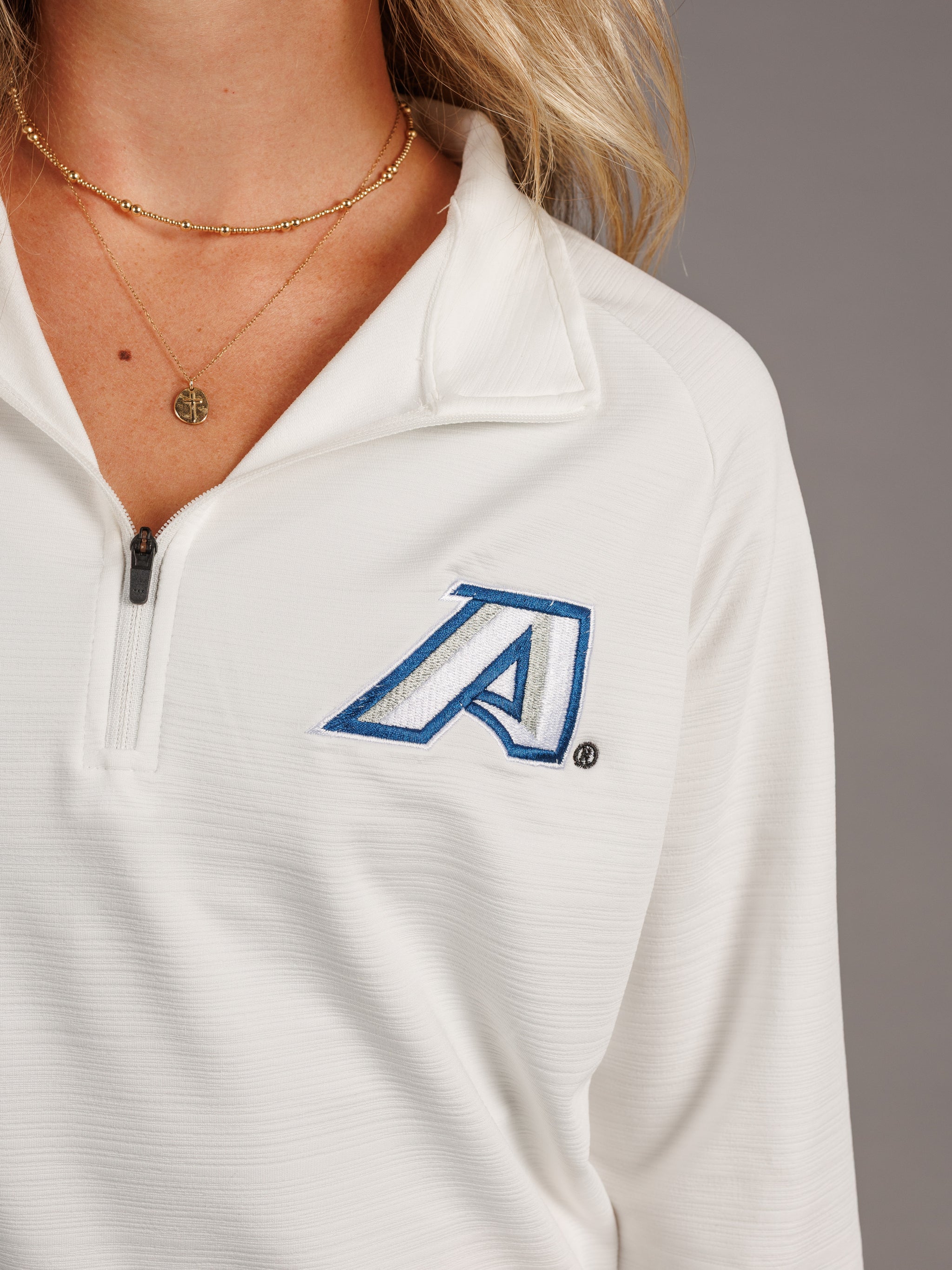 White AU Quarter Zip