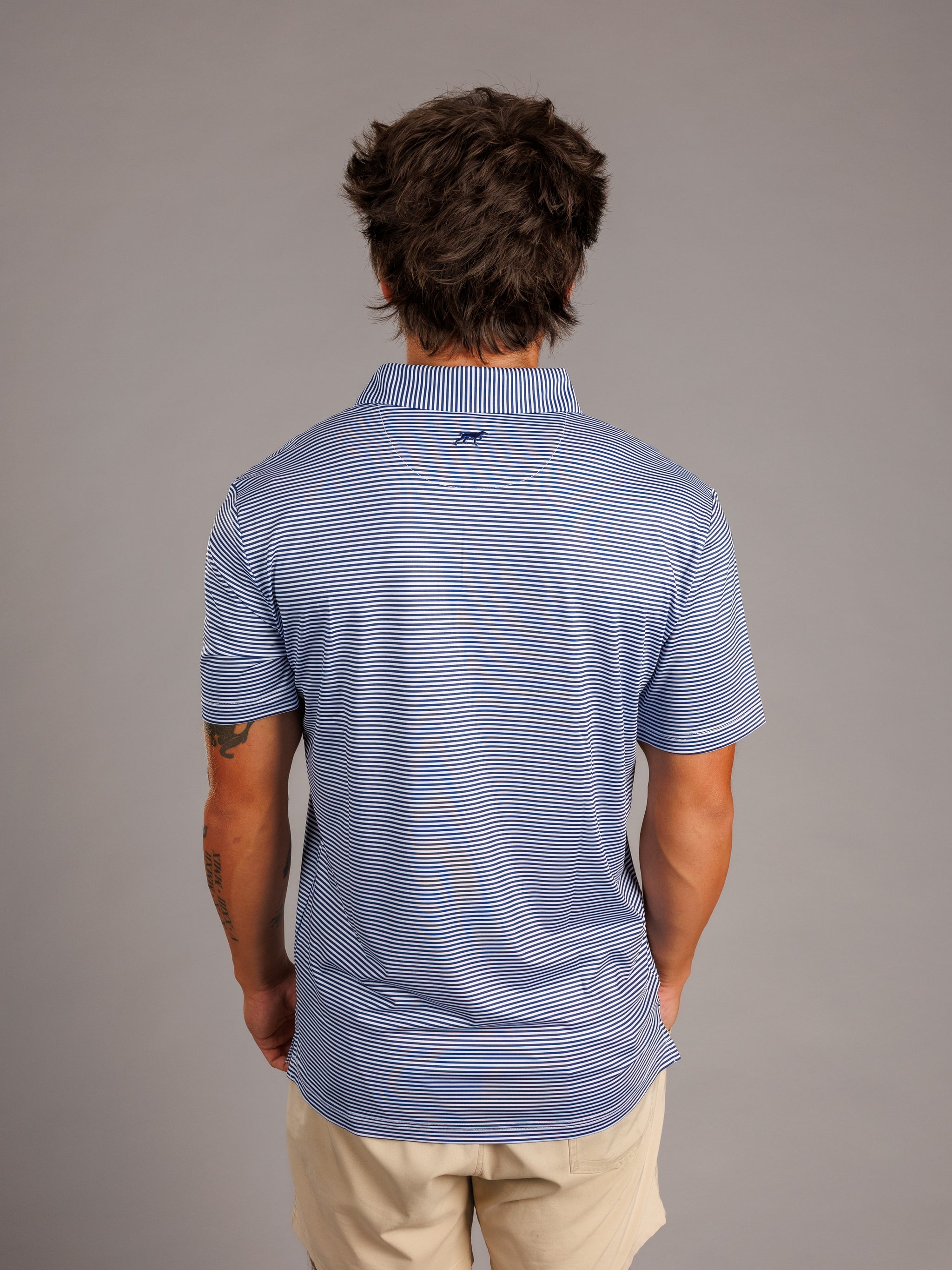 Navy and White Stripe Jag Polo