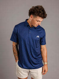 Navy Dotted AU Polo