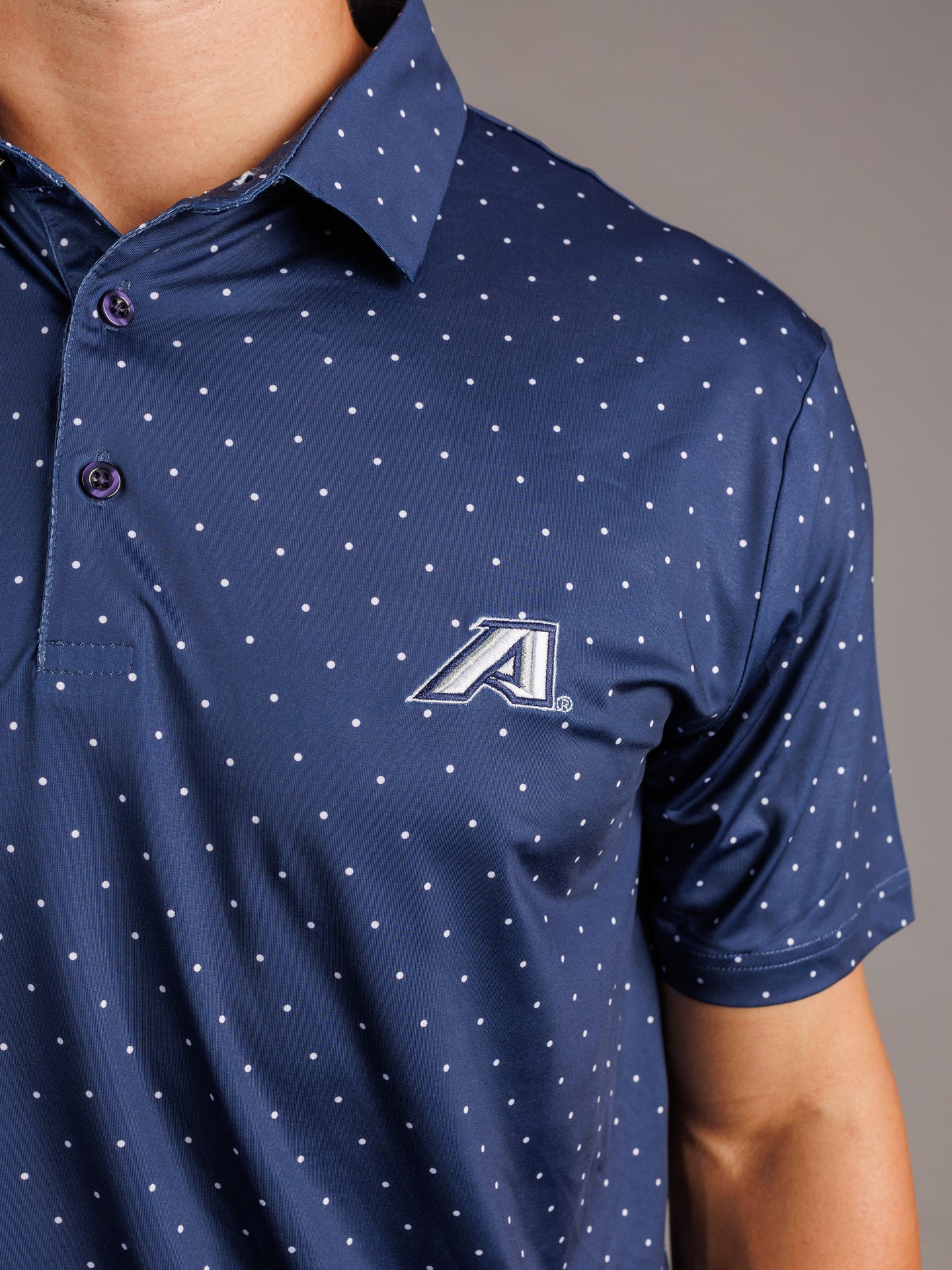 Navy Dotted AU Polo