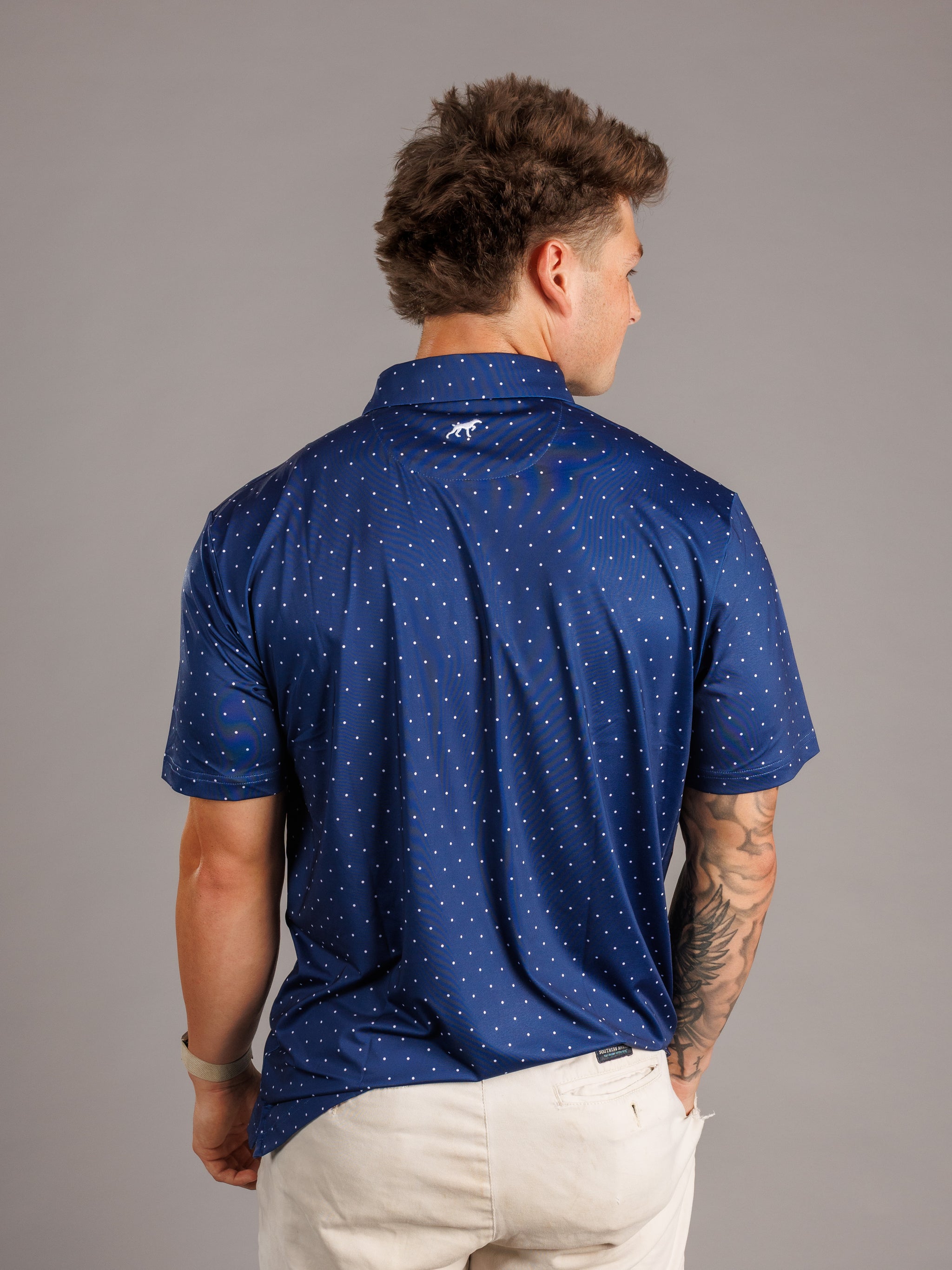 Navy Dotted AU Polo