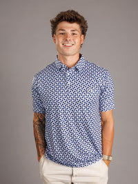 Navy and White Checkered AU Polo