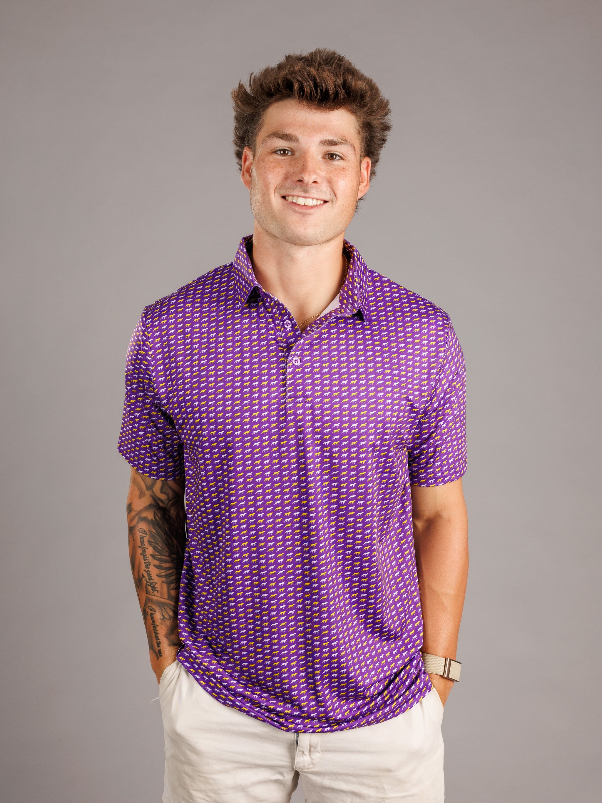 Purple Dog LSU Polo