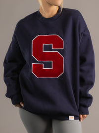 Navy "S" Syracuse Heavy Weight Crewneck