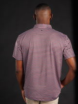 Black Red And White Striped With Helmet Polo
