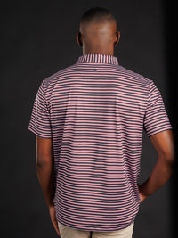 Black Red And White Striped With Helmet Polo