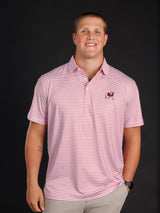 Red And White Striped With Standing Dog Polo