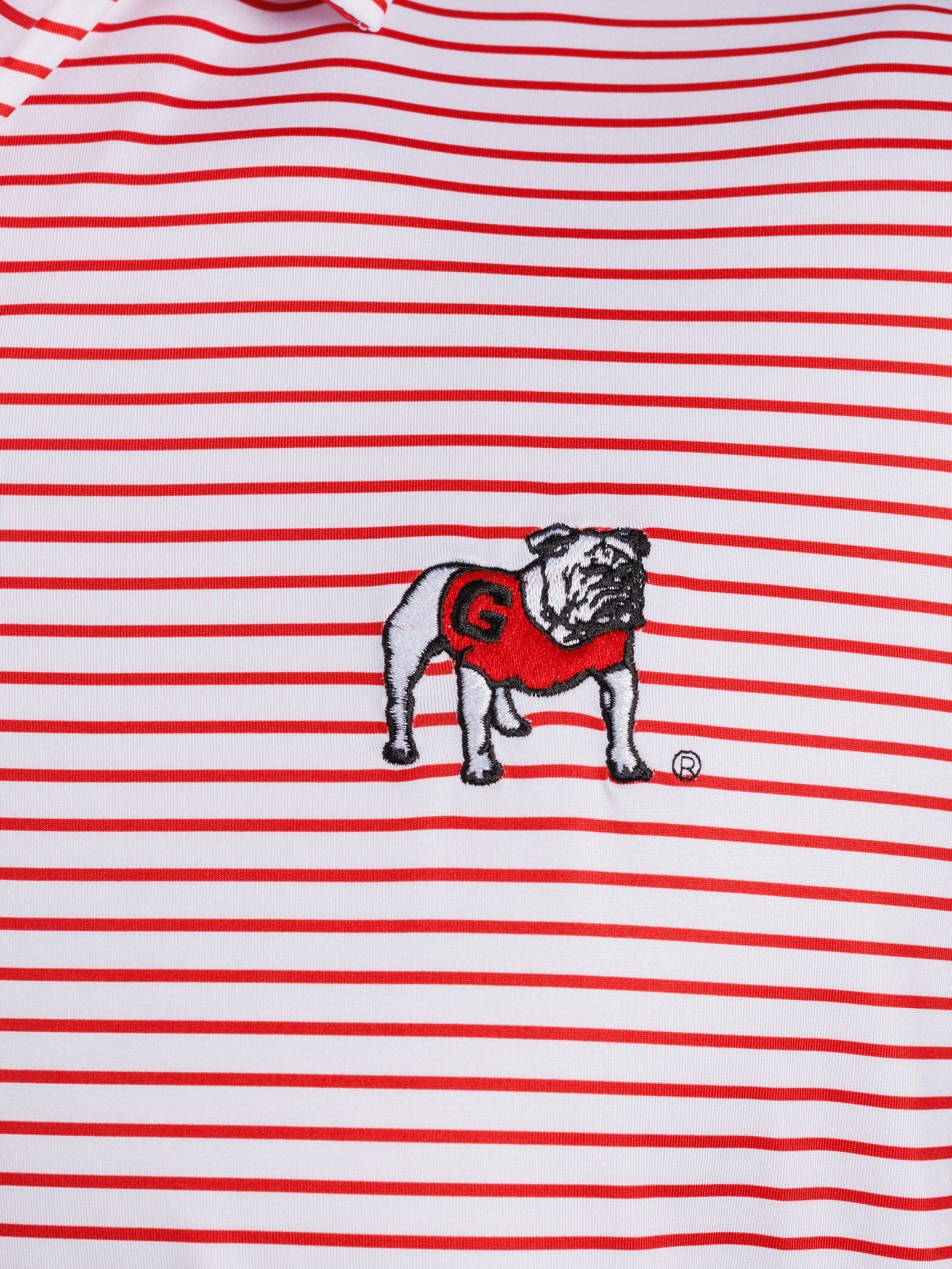 Red And White Striped With Standing Dog Polo