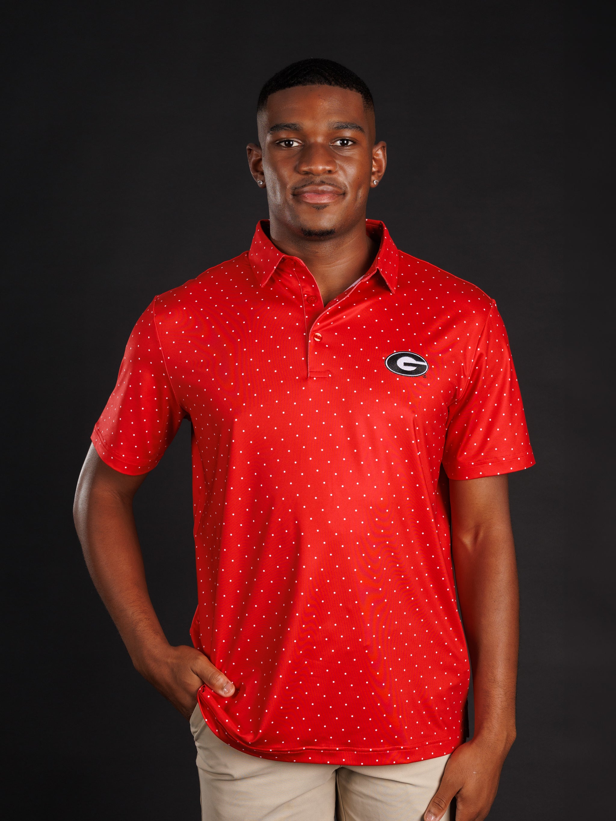 Red Dotted With Oval G Polo