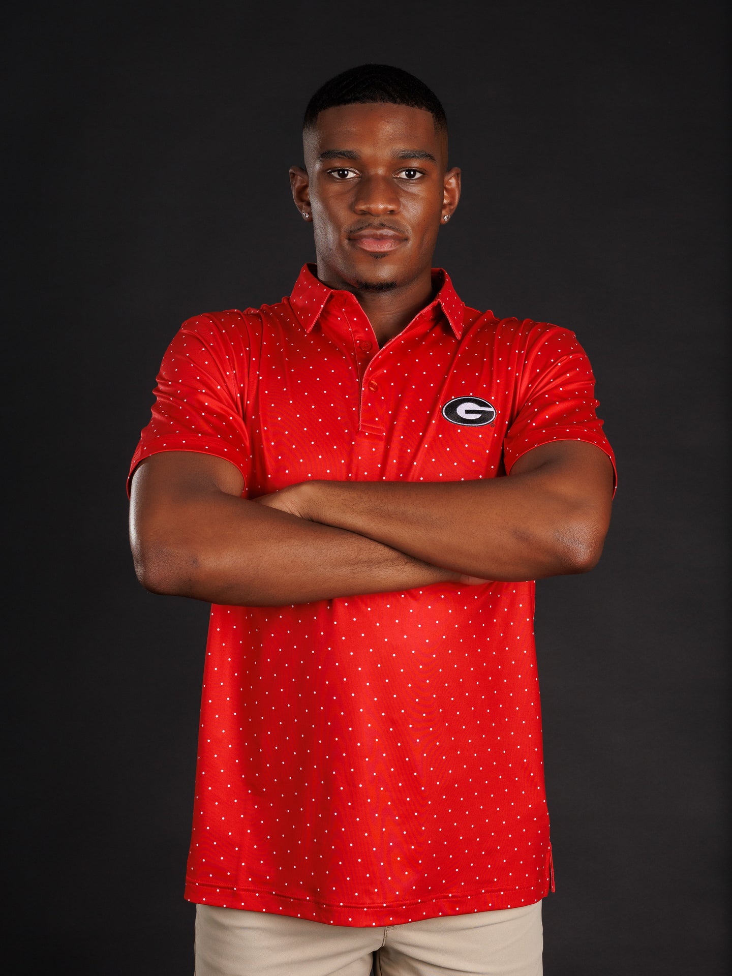 Red Dotted With Oval G Polo