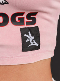 Light Pink Standing Dog Crop Top
