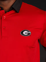 Solid Red With Black Collar And Oval G Polo