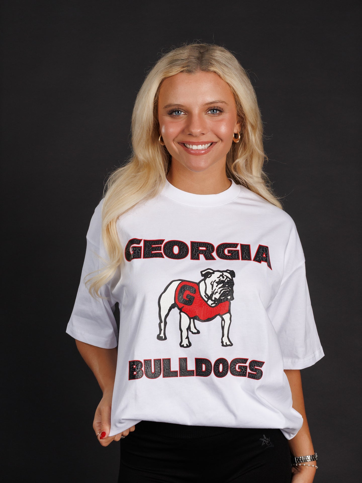 White Heavyweight Georgia Bulldogs Standing Dog Tee