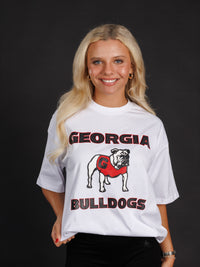 White Heavyweight Georgia Bulldogs Standing Dog Tee