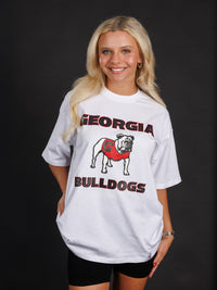 White Heavyweight Georgia Bulldogs Standing Dog Tee
